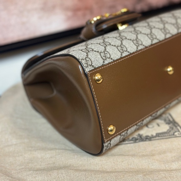 ✨ Gucci Horsebit 1955 GG Supreme Top Handle Bag w/ COA & 2 Straps ✨ - Picture 7 of 16